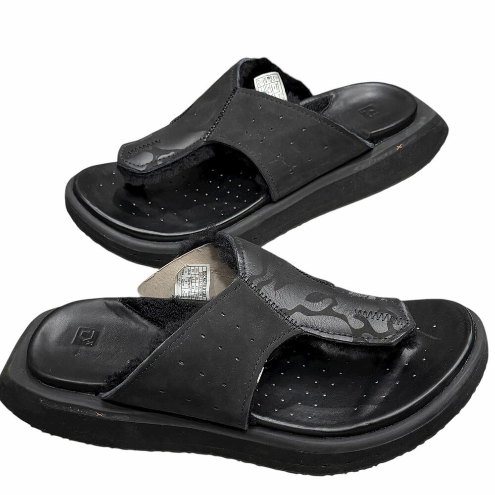Deckers X‎ Lab Gldtr Slides Sandal Mens 10 Black Flip Flops Recovery Comfort